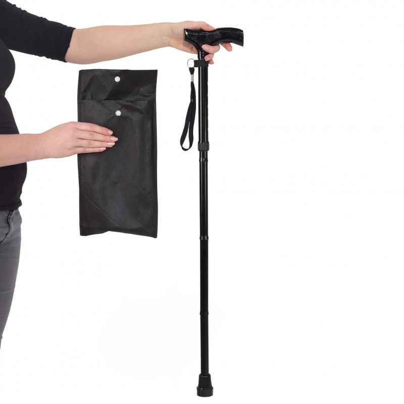 Sammenleggbar stokk, svart